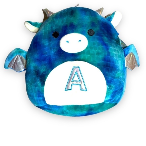 NOS Squishmallow Dominic the Dragon With Tag Large Letter A  13”x11” Retired - Picture 2 of 9
